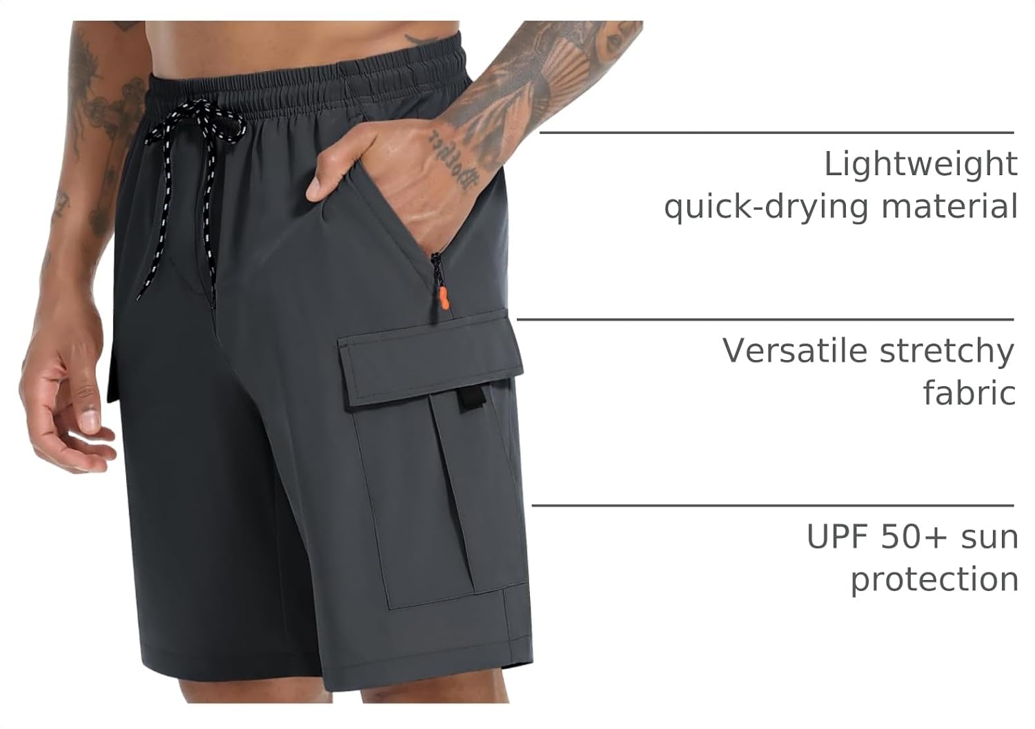 Detalle 2 de INNERBUT Men's Cargo Shorts Quick Dry