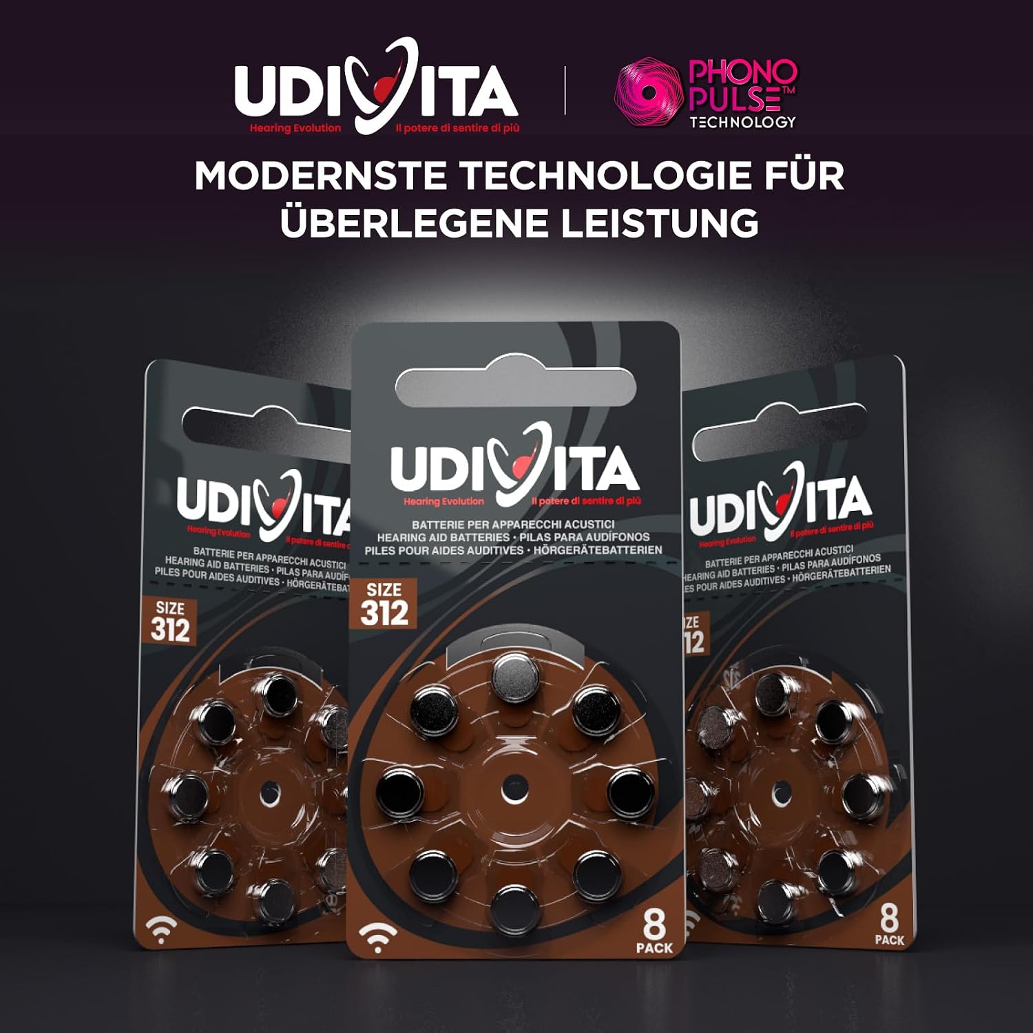 Thumbnail 6 de Udivita PR41 80er Hörgerätebatterien 312 180 mAh