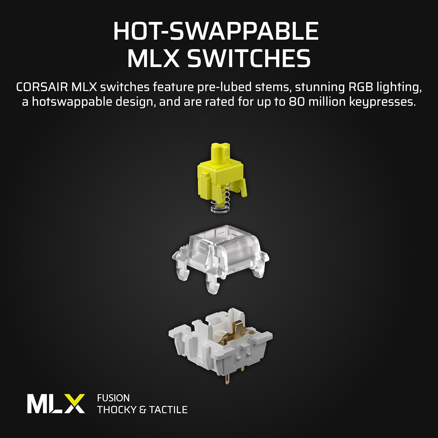 Thumbnail 4 de Corsair Vanguard 96 Wired Mechanical Gaming Keyboard (96% Layout, MLX Fusion Tactile, LCD Display, 8000Hz) – Black