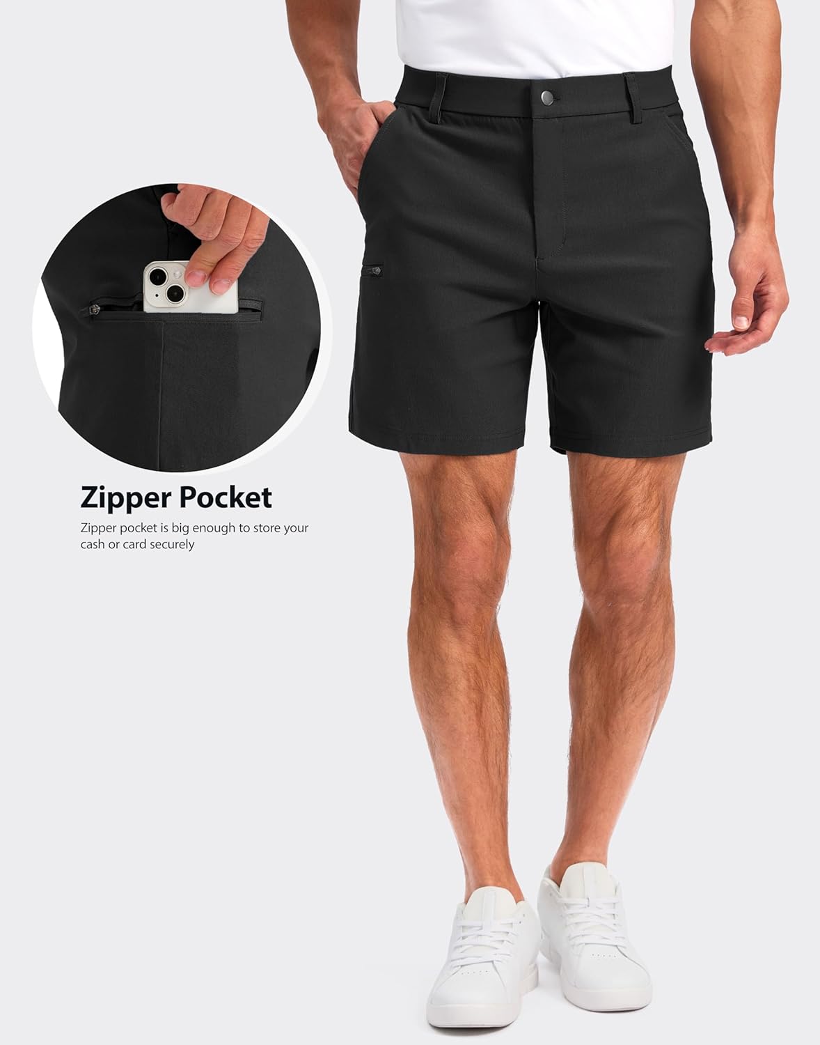 Thumbnail 3 de Pudolla Men’s Casual Golf Shorts (7–9 inch) with 4 Pockets, Stretch & Quick-Dry