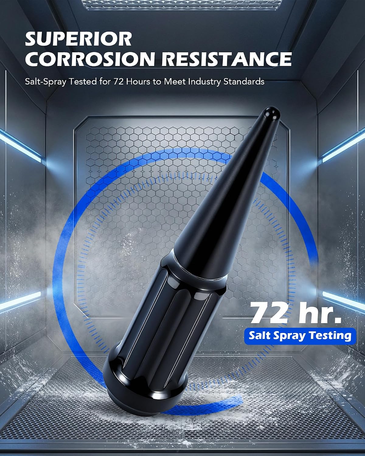 Detalle de 14x1.5 Spike Lug Nuts 32pc Black 🔩