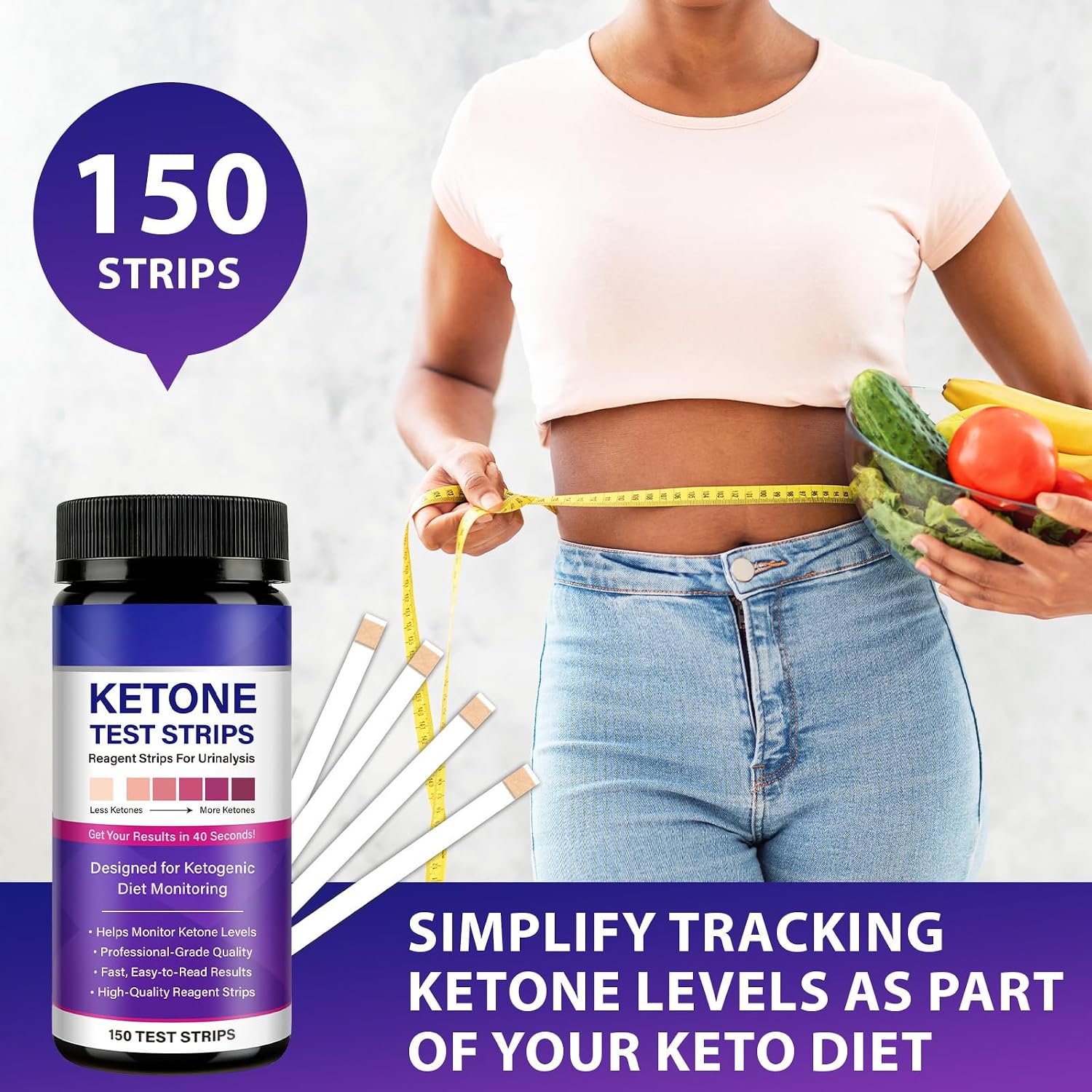 Thumbnail 5 de Ketone Urine Test Strips 150pcs for Ketogenic & Low-Carb Diets