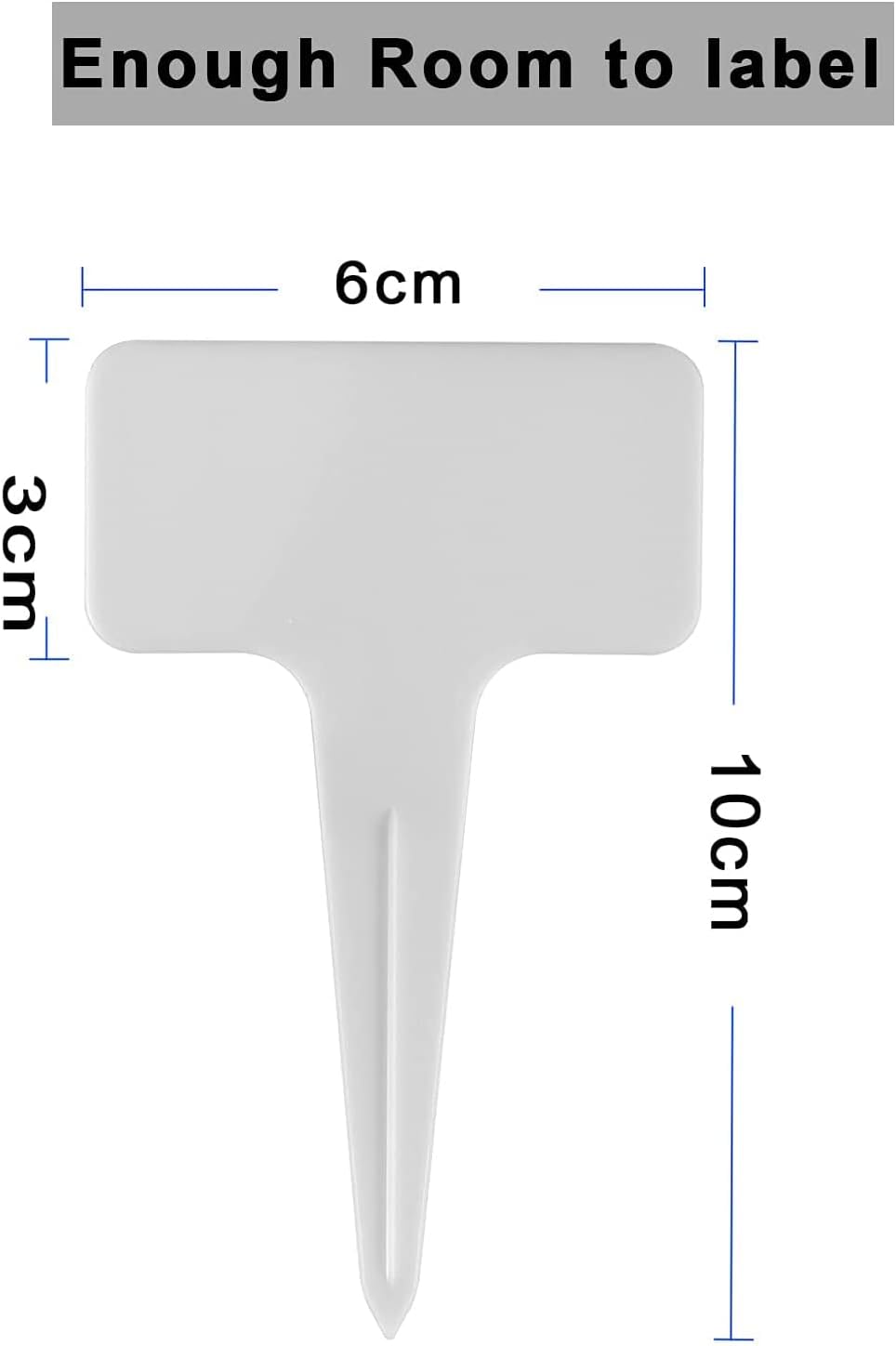 Thumbnail 6 de VASLON ZWBQ2021 T-Type Plant Labels, White Plastic, 100-Pack