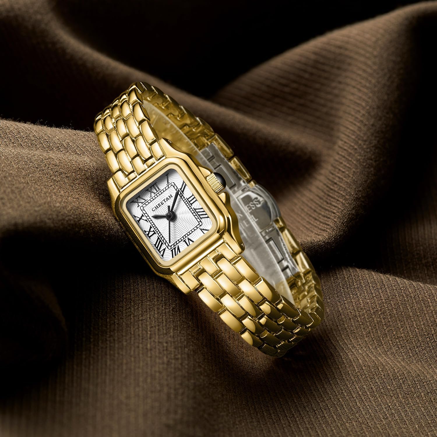 Thumbnail 3 de CHEETAH Orologio da donna piccolo analogico al quarzo con bracciale vintage e cassa rettangolare