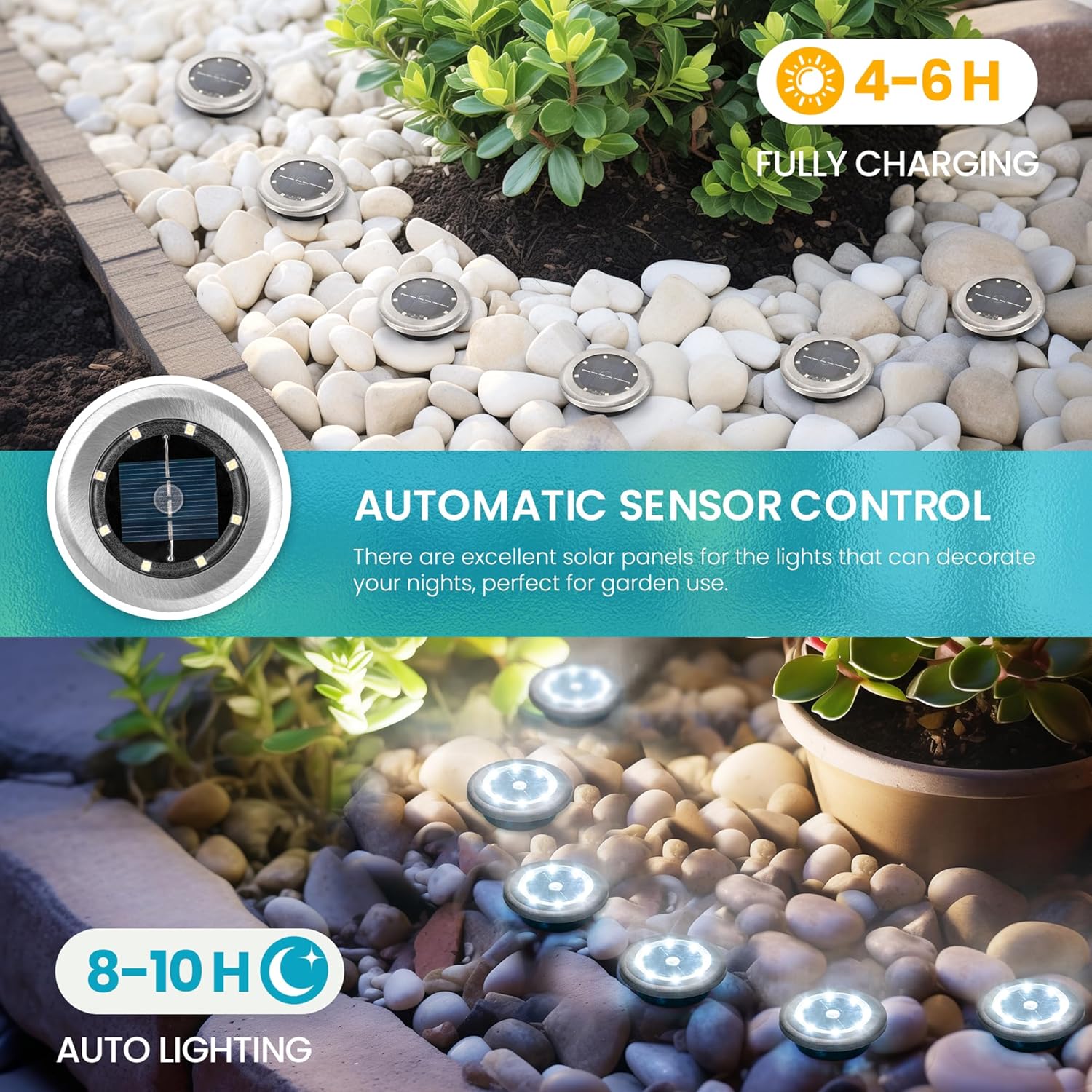 Thumbnail 5 de Solpex 10 Pack Mini Solar Ground Lights (Cold White) for outdoor garden paths