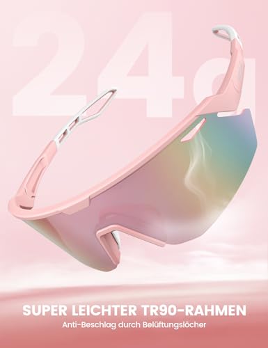Detalle de Lamicall Schnelle Brille: Polarisierte Sportbrille aus TR-90, 24 g