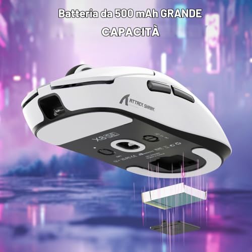 Thumbnail 6 de MAMBASNAKE X ATTACK SHARK X8SE 55g: mouse da gioco wireless ultraleggero con 25000 DPI