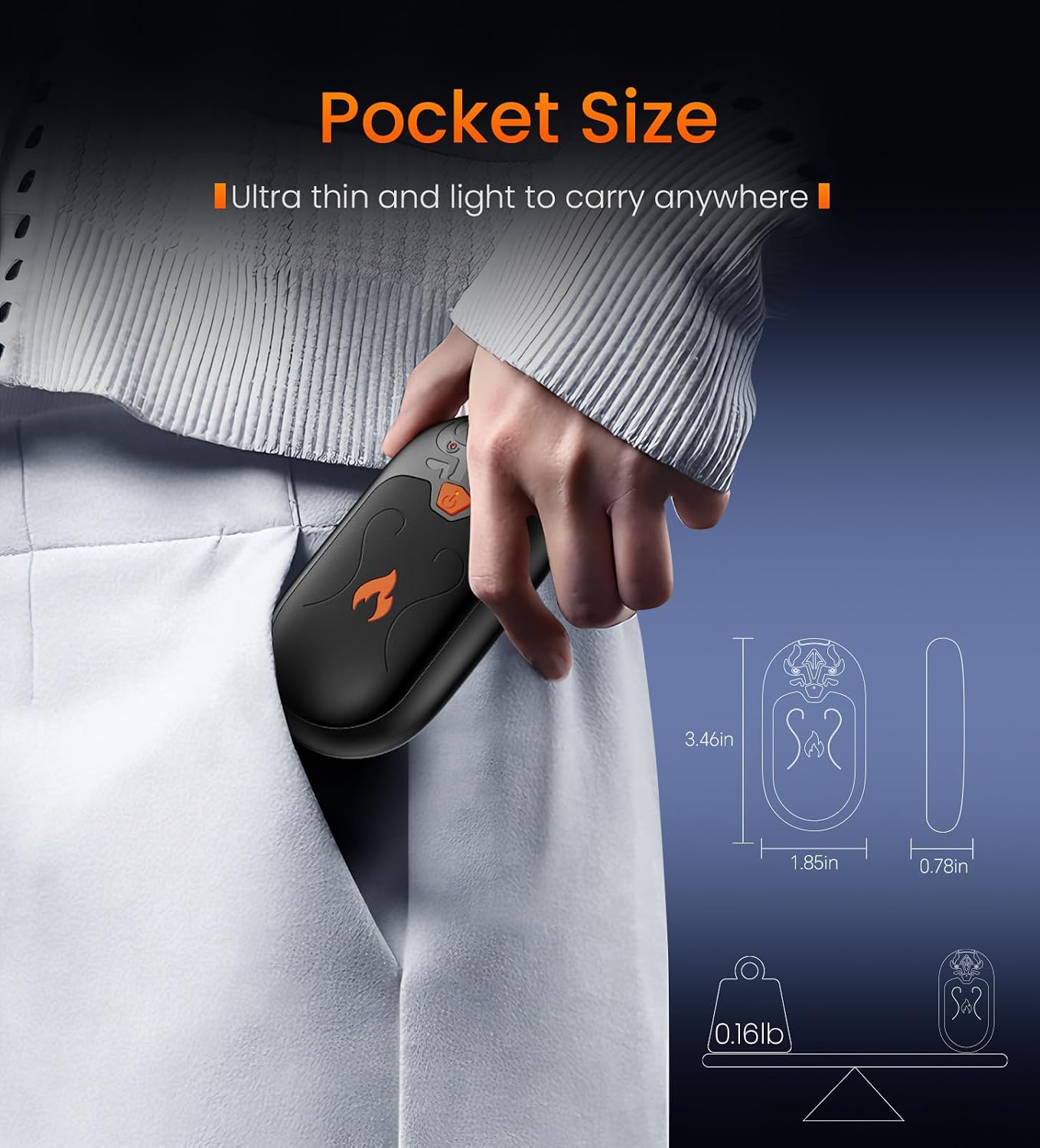 Detalle 2 de Hand Warmers Rechargeable 6000mAh, 2 Pack