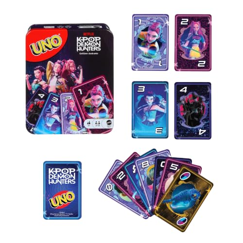 Detalle de Mattel Games UNO Netflix Kpop Demon Hunters — Édition Cartes Collector