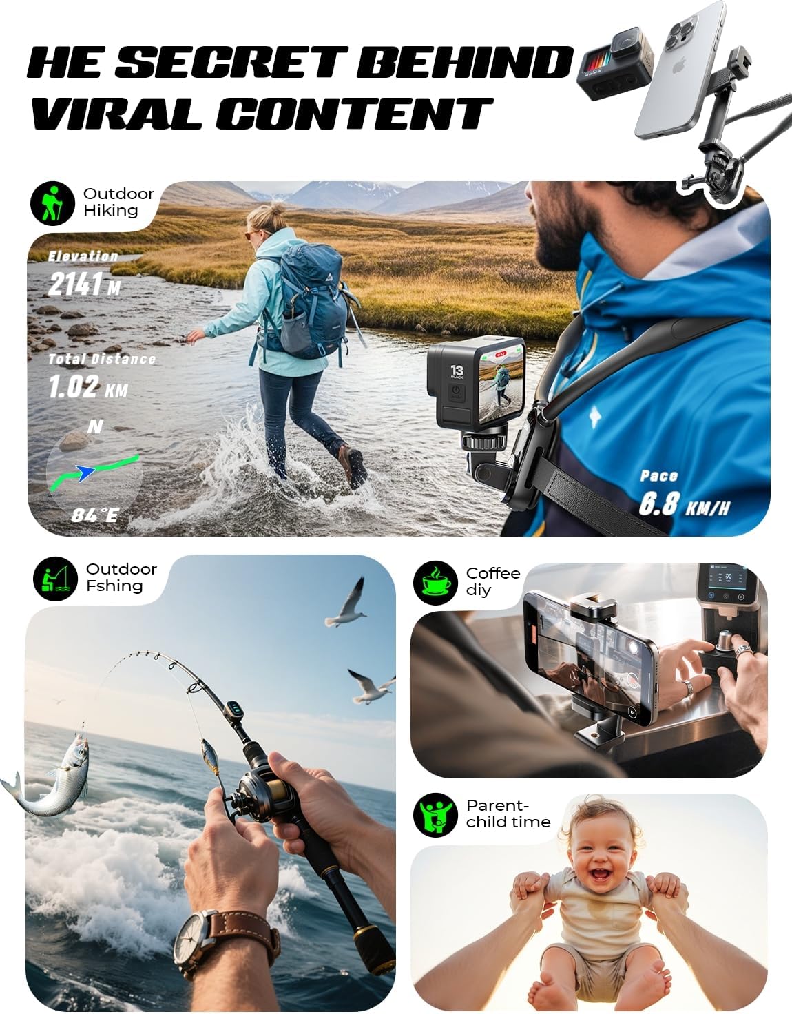 Thumbnail 5 de LISEN Neck Phone Holder for 4–7 inch phones 🎥