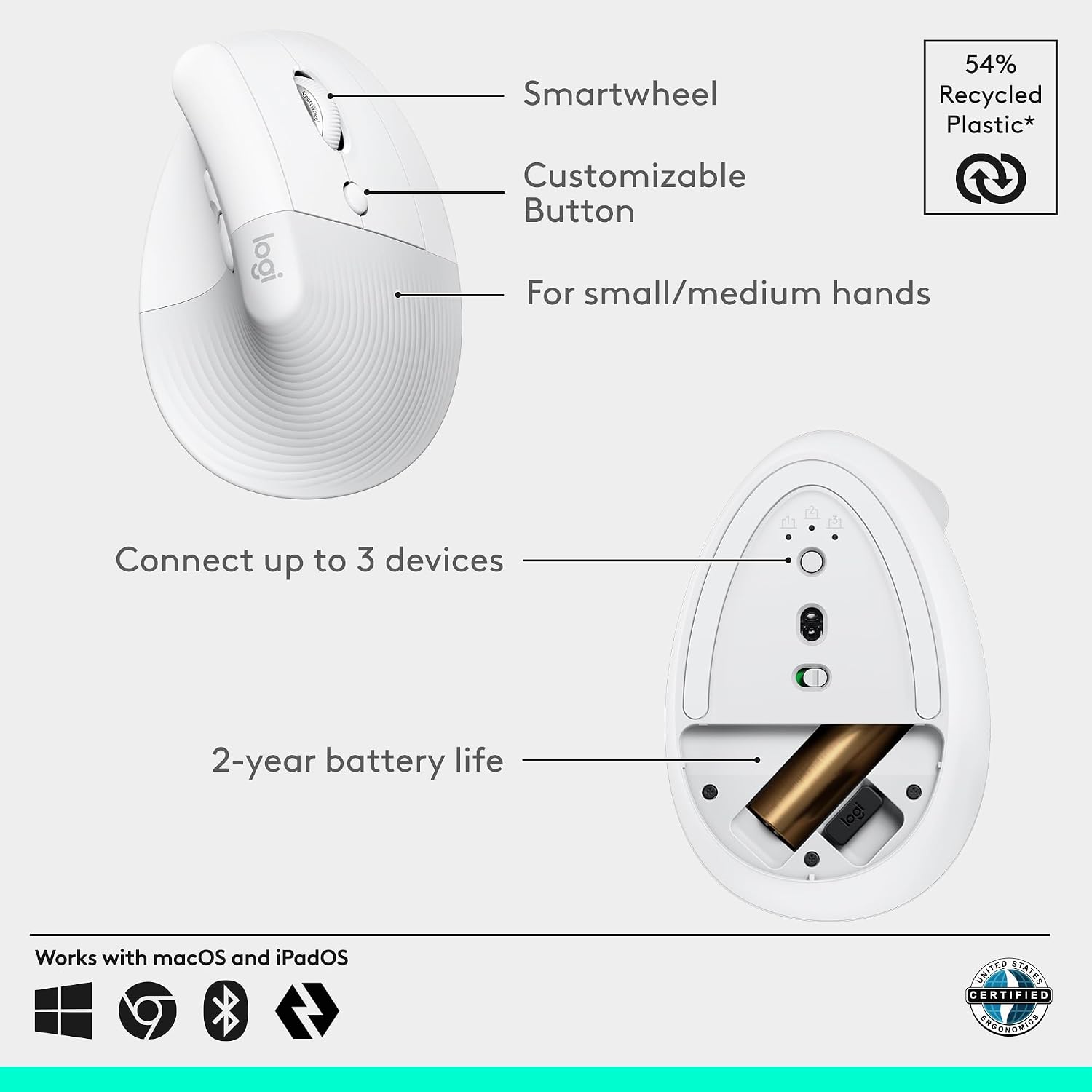 Thumbnail 4 de Logitech vertical ergonomic mouse Lift