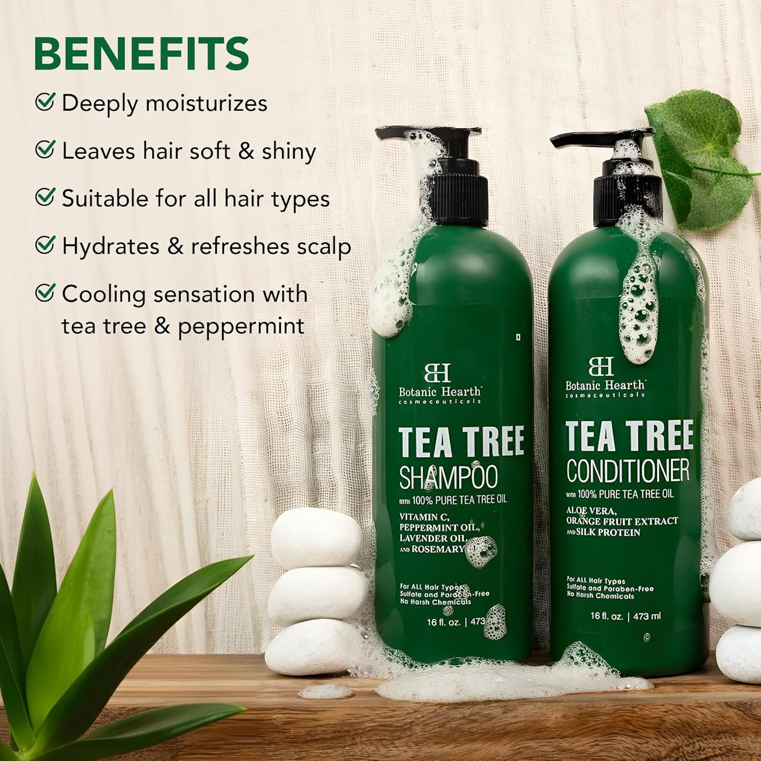 Thumbnail 5 de Botanic Hearth Tea Tree Shampoo and Conditioner Set 16 fl oz