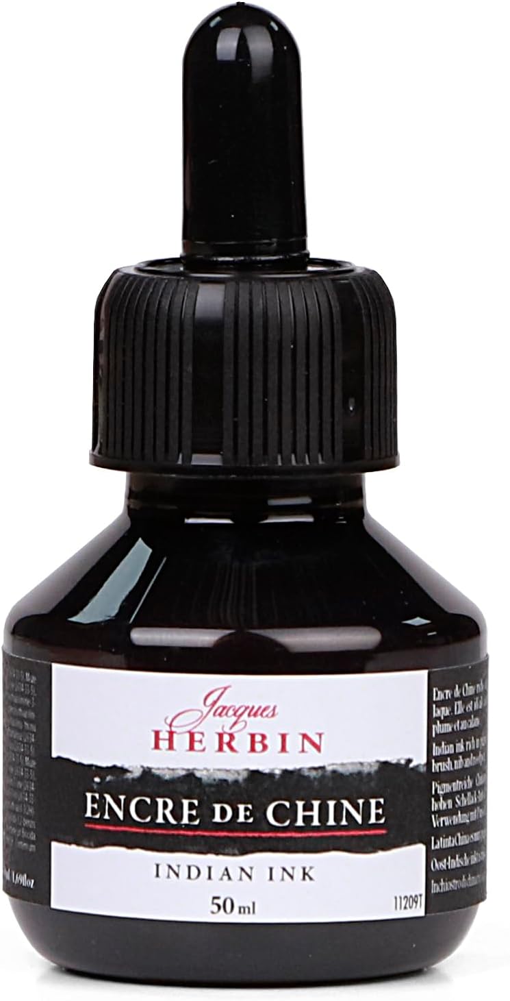 Detalle de Jacques Herbin 11209T - Encre de Chine noire, flacon 50 ml