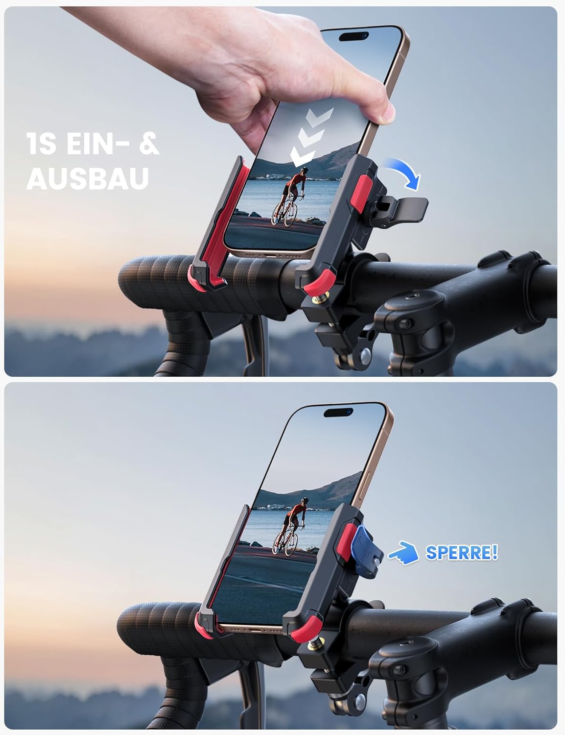 Thumbnail 2 de Lamicall Fahrrad Handyhalterung für Motorrad & Fahrrad – 360° drehbarer Smartphone-Halter am Lenker