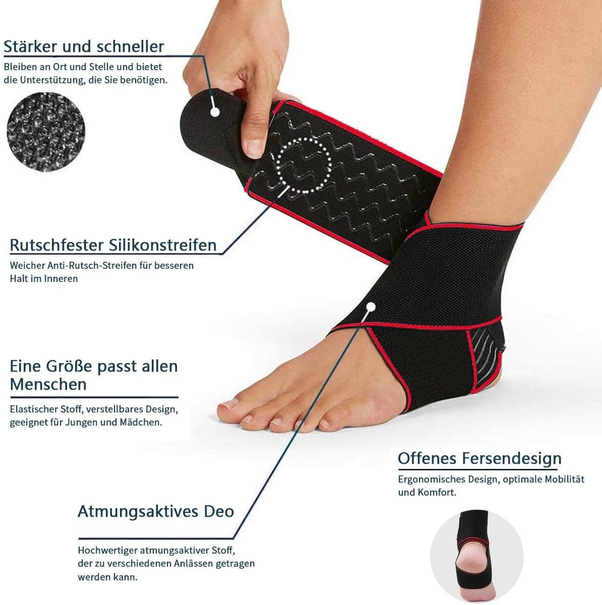 Detalle 2 de Teylam Sprunggelenkbandage für Fußball, 0,1 cm