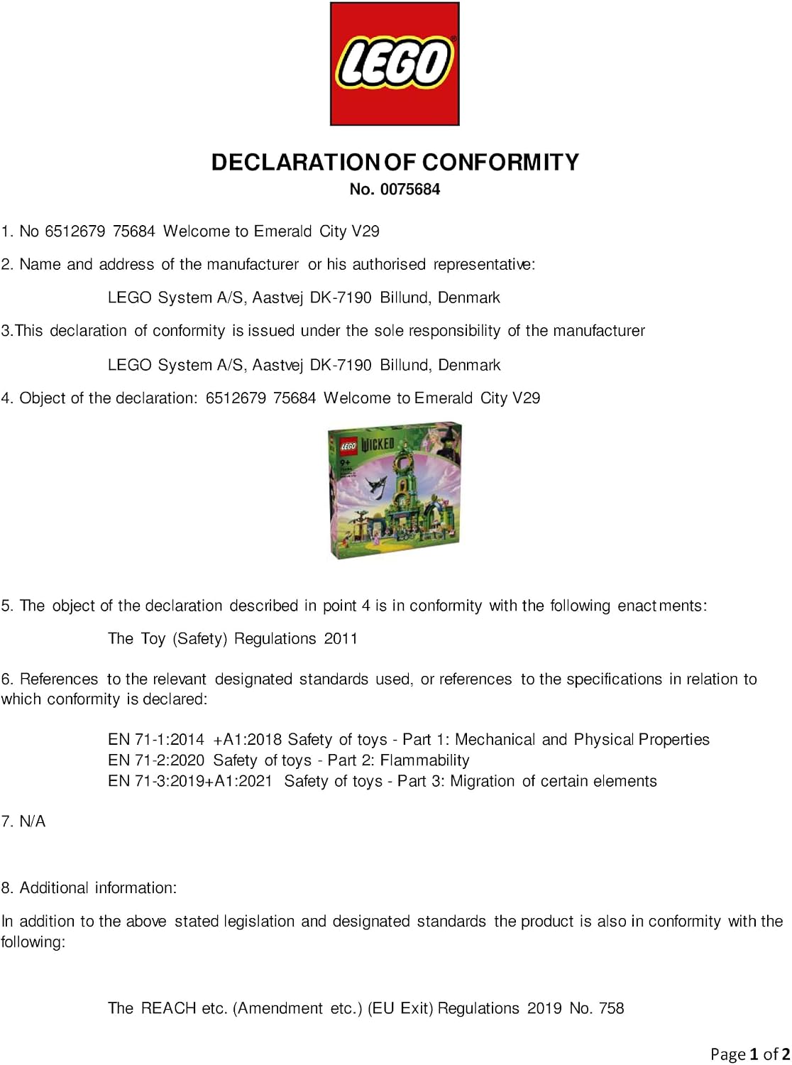 Detalle 2 de LEGO Wicked 75684 Welcome to Emerald City Tower Set, 945 Pieces, 5 Figures