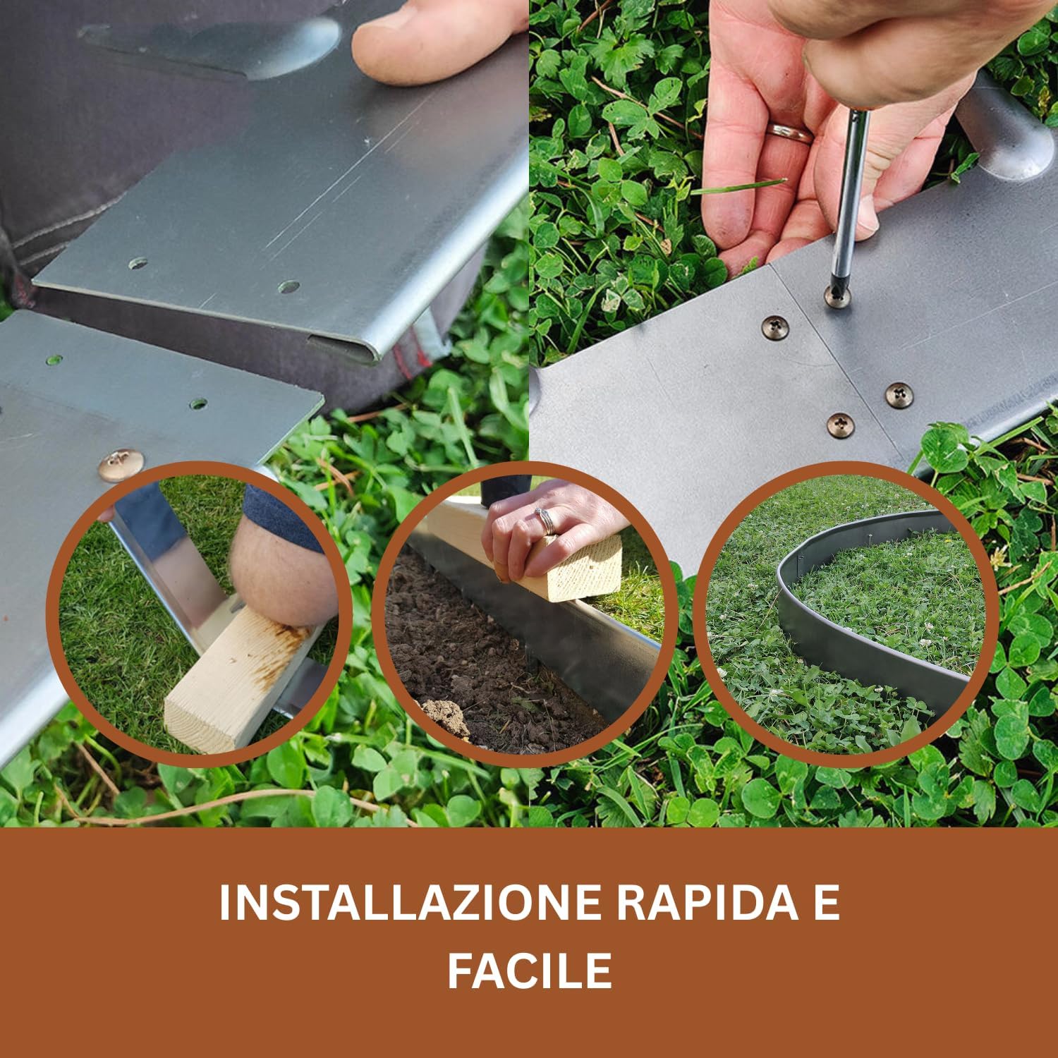 Thumbnail 4 de RoRi Cortenstahl Bordo per prato 10 m - Altezza 10 cm, arco superiore, 10 x 1 m: bordo curvato in acciaio corten per giardino