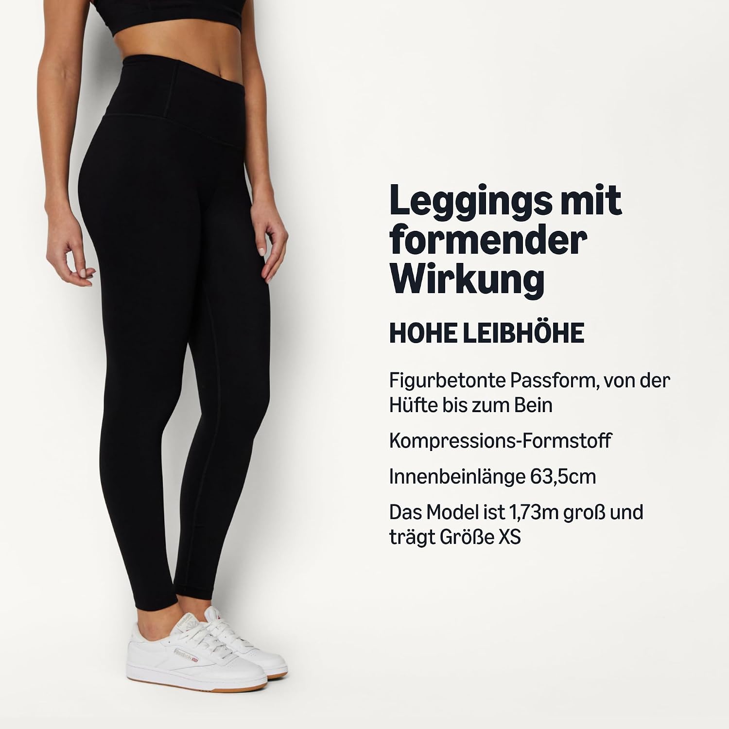 Detalle de Amazon Essentials Damen Power Sculpt Leggings: 7/8–Länge mit hohem Bund und Innennahtlänge 63,5 cm – sinnvoller Support für Training