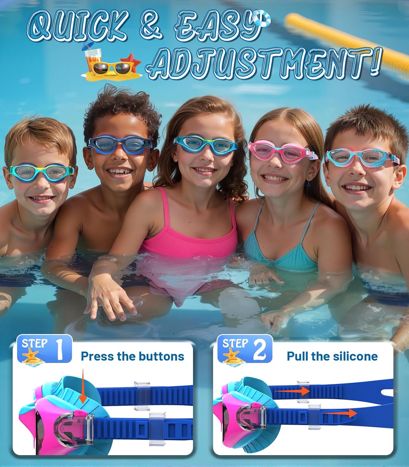 Thumbnail 4 de HIGAHY Kinder-Schwimmbrille mit UV-Schutz und Anti-Fog – für Jungen und Mädchen 6–14 Jahre