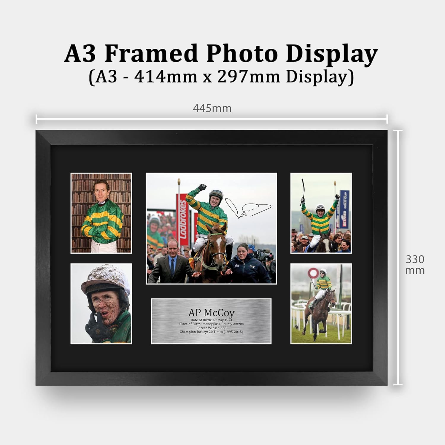 Thumbnail 1 de HWC Trading FR A3 Sir Anthony Peter McCoy framed printed autograph picture (A3)