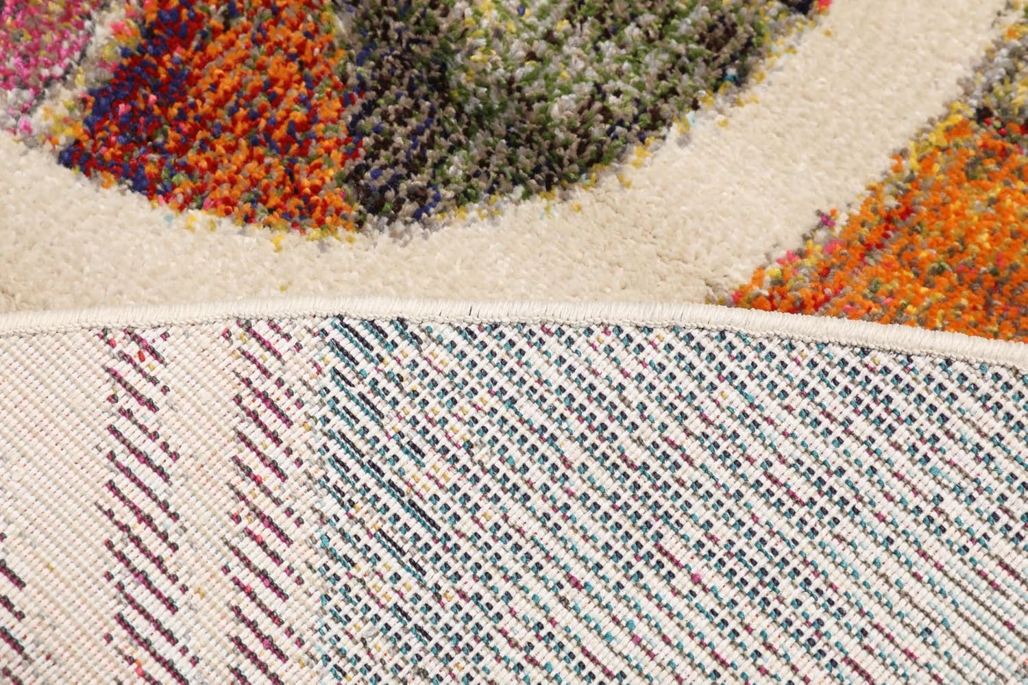 Detalle de RugVista Going round round rug, Ø 150 cm, multicoloured, medium pile