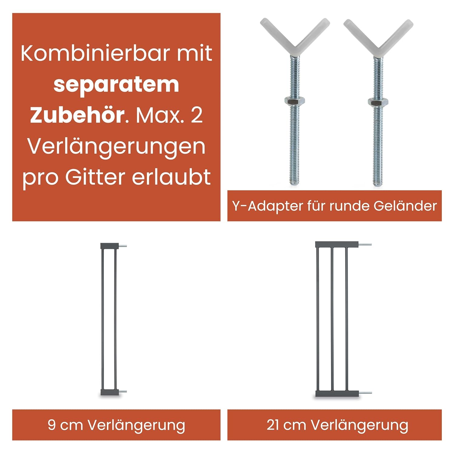 Detalle 2 de hauck Open N Stop 2 Dunkelgrau: Klemmi Gitter für Innen 75–80 cm Breite, 77 cm hoch