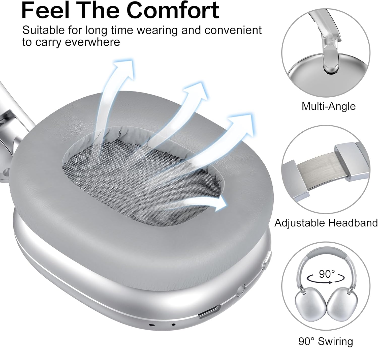 Thumbnail 6 de RORSOU C6 Wireless ANC Headphones 60H