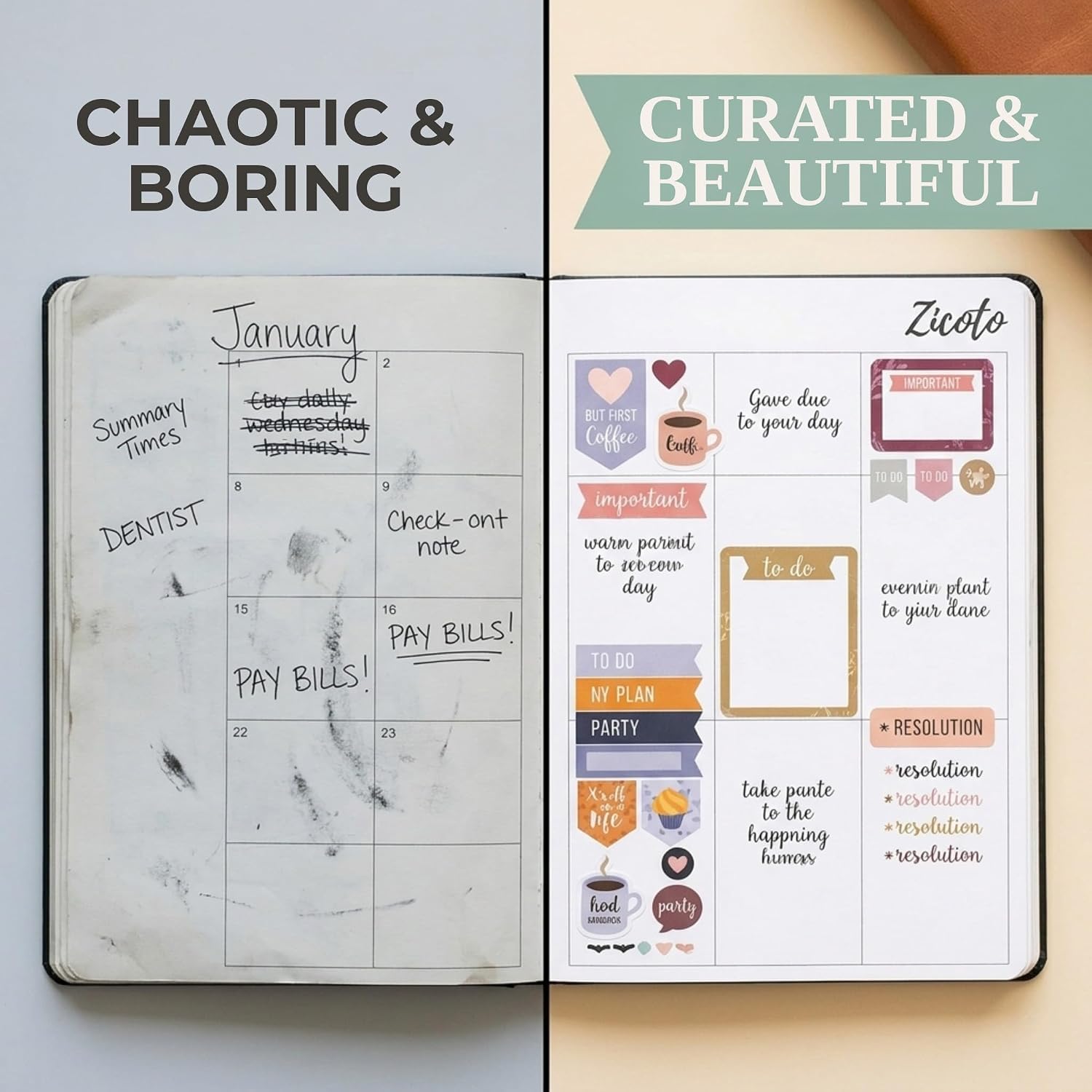 Thumbnail 3 de ZICOTO zic-stickers-16 Monthly Planner Stickers, 1,100+ Designs on 22 Sheets