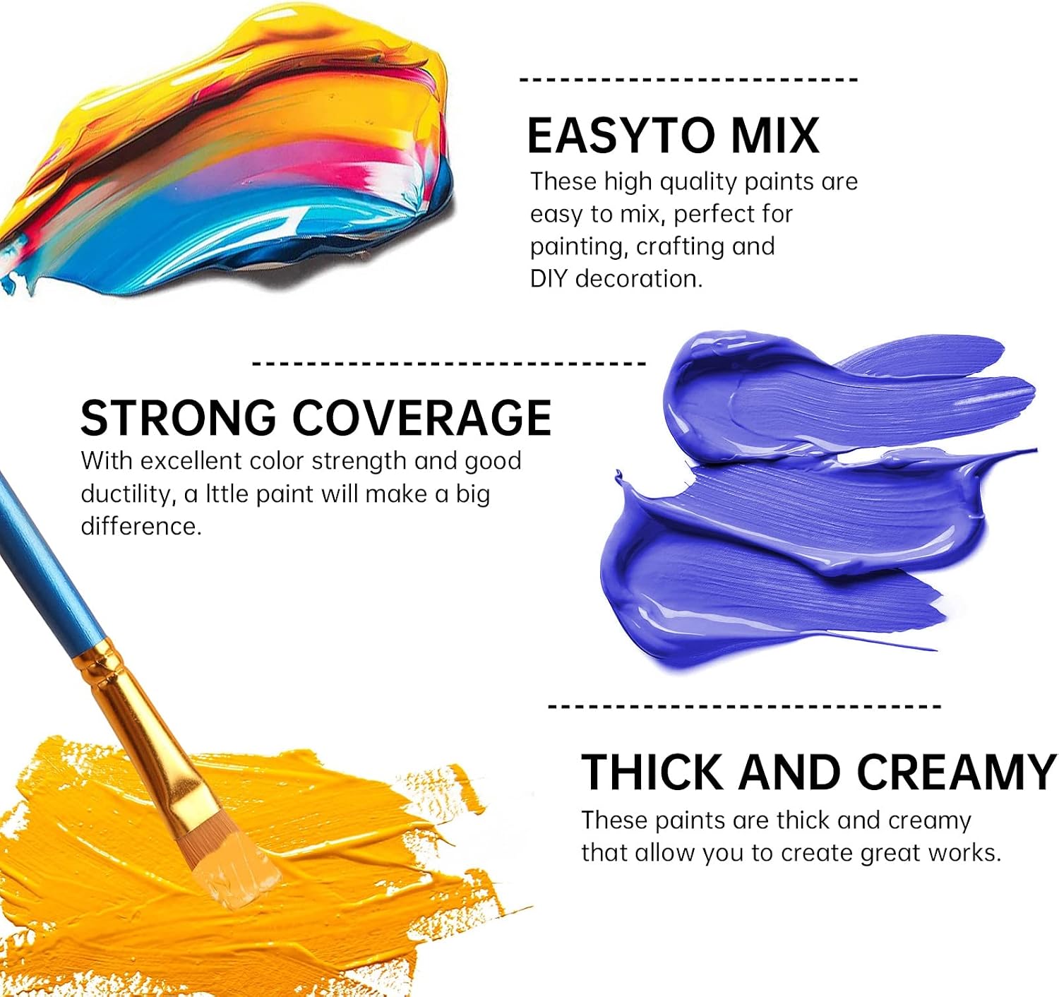 Thumbnail 2 de Acrylic Paint Set 24 x 36 ml with 10 Brushes