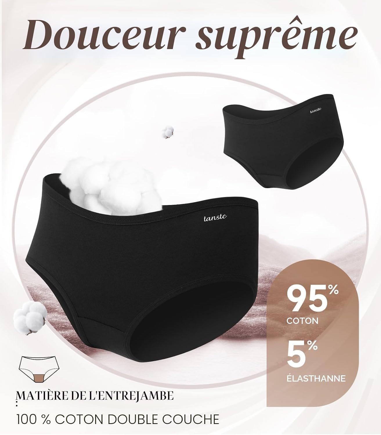 Thumbnail 4 de Culottes Femme Coton Élasticité Parfaite – Lot de 6, Taille Moyenne – Confort Respirant