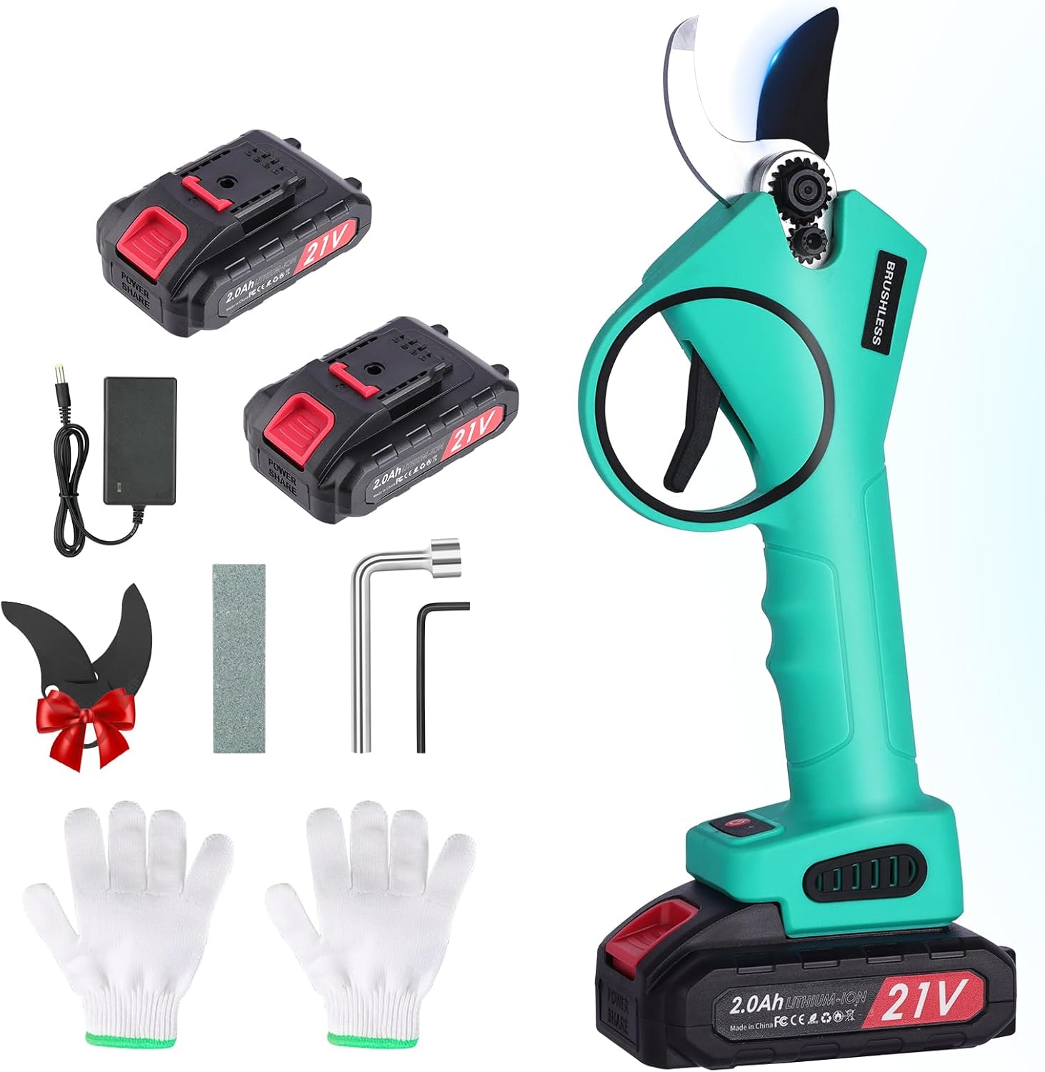 Detalle de Forbici Potatura a Batteria con Lame SK7 (2 Batterie 2000mAh) per Ulivo, Vigneti e Giardino