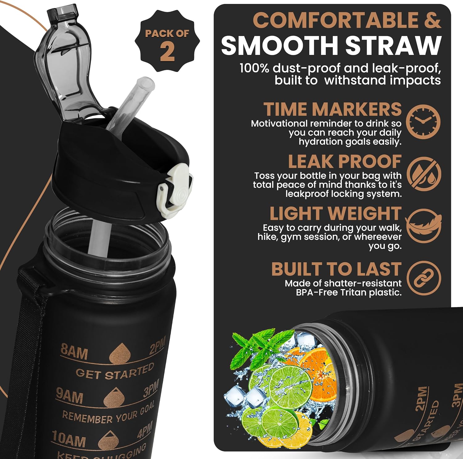 Thumbnail 5 de Aqua Homie 750ml leakproof water bottles