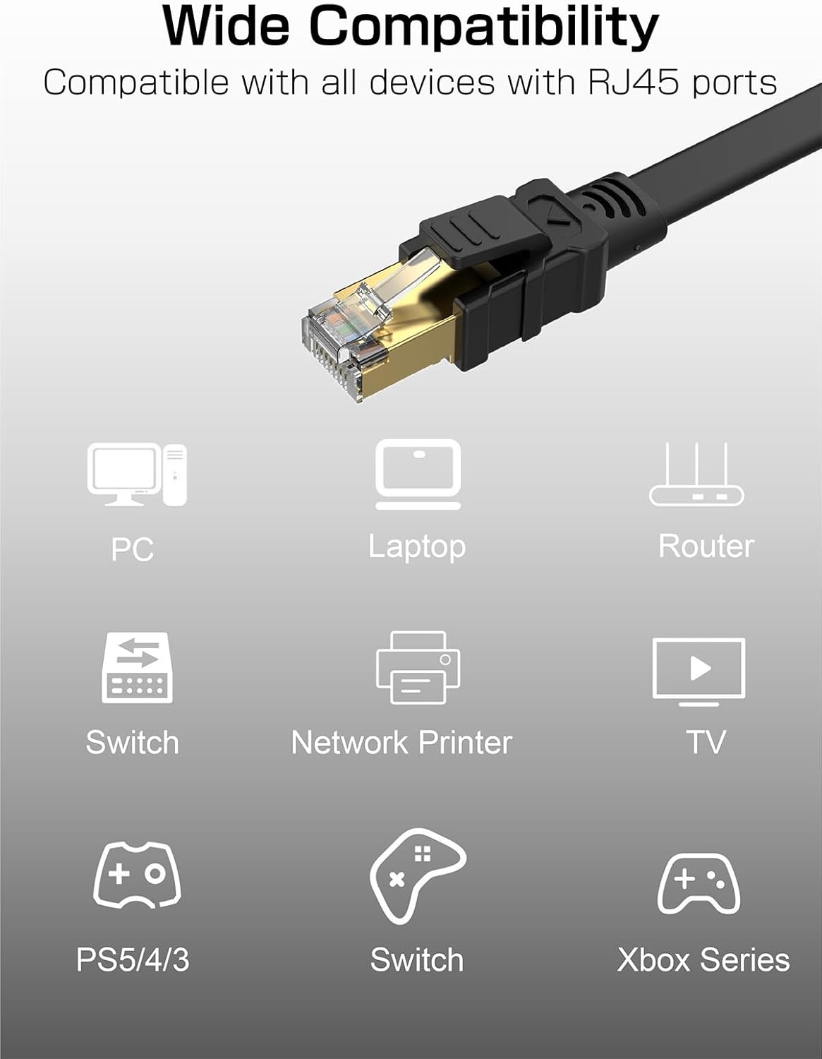 Thumbnail 5 de Senetem Cat 8 100FT Ethernet Cable