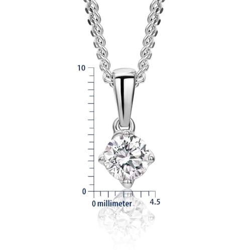 Detalle 2 de Collar Miore de Oro Blanco 9K con Diamante Solitario 0,25 ct y Cadena de Plata 925 (45 cm)