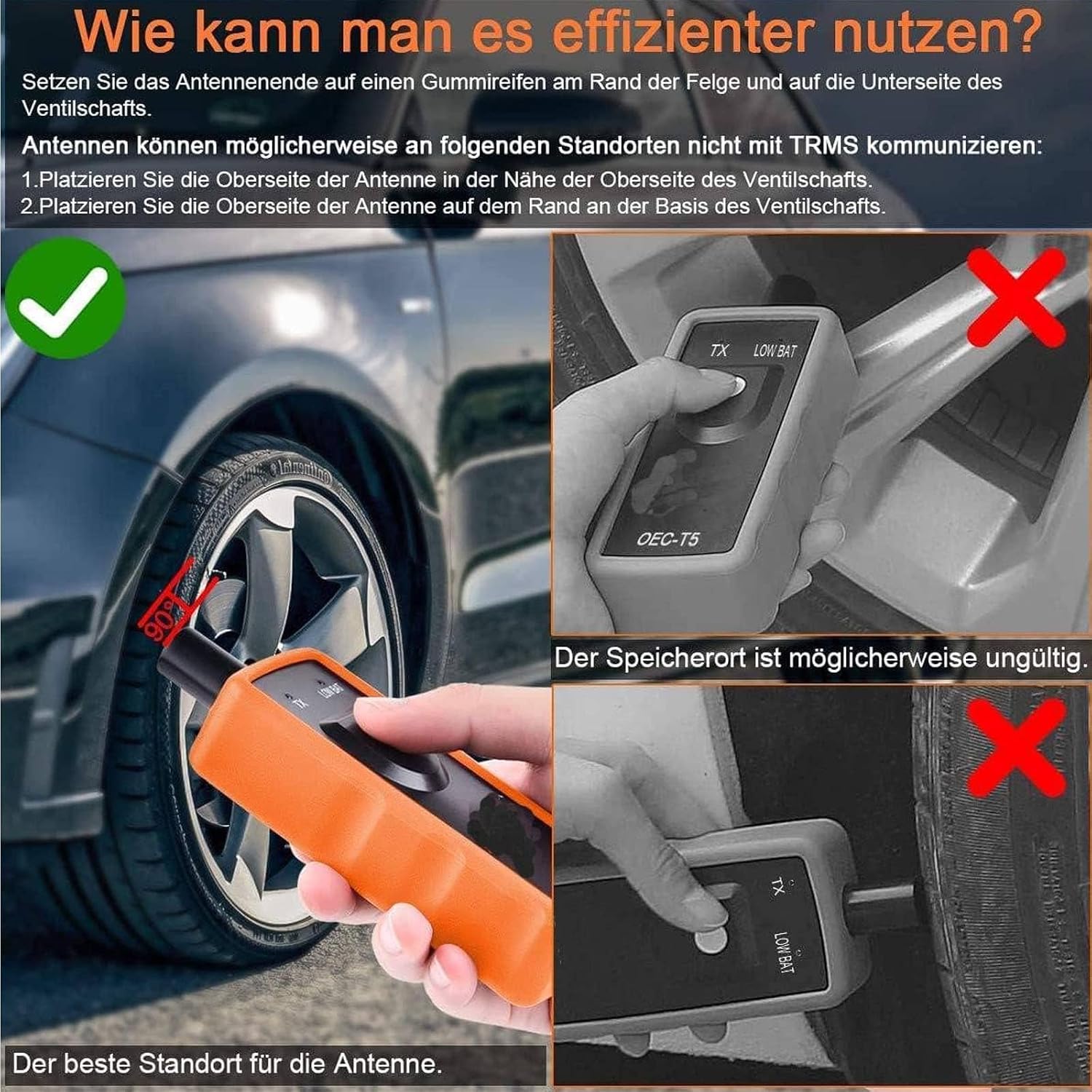 Detalle 2 de TPMS Anlerngerät 9V für OPEL Reifendrucksystem
