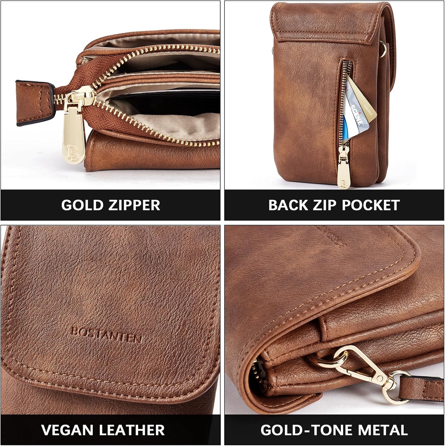 Thumbnail 6 de BOSTANTEN Small Crossbody Bag 7.1in