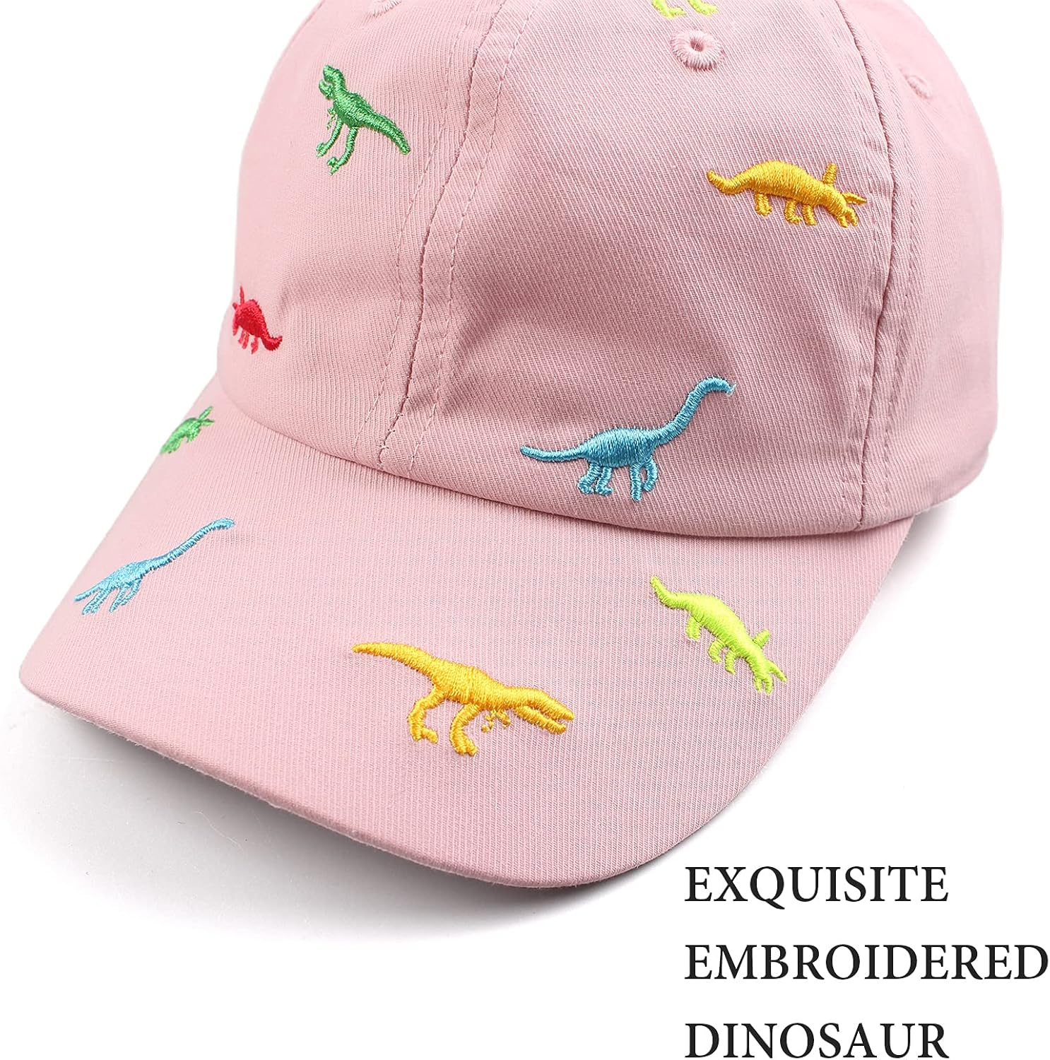 Detalle 2 de XIAOHAWANG Sommer Baseball Cap für Kinder 2–6 Jahre mit Dinosaurier-Stickerei – Verstellbare Schirmmütze aus Baumwolle