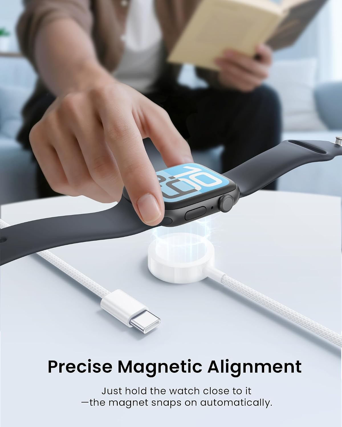 Thumbnail 2 de Upgraded USB-C Apple Watch Charger Cable (1m) – Magnetic, Safe, Portable