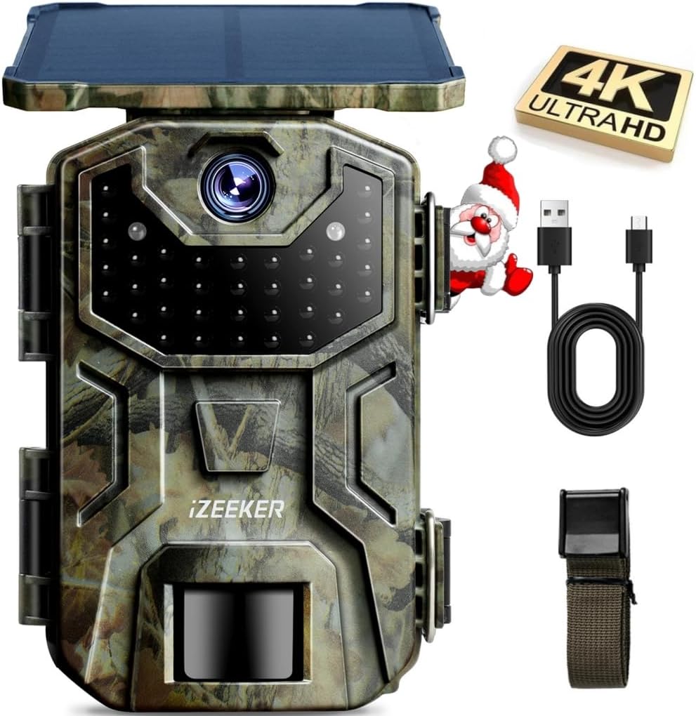 Detalle de iZEEKER iG220 wildcamera op zonne-energie met bewegingsdetectie en IP66
