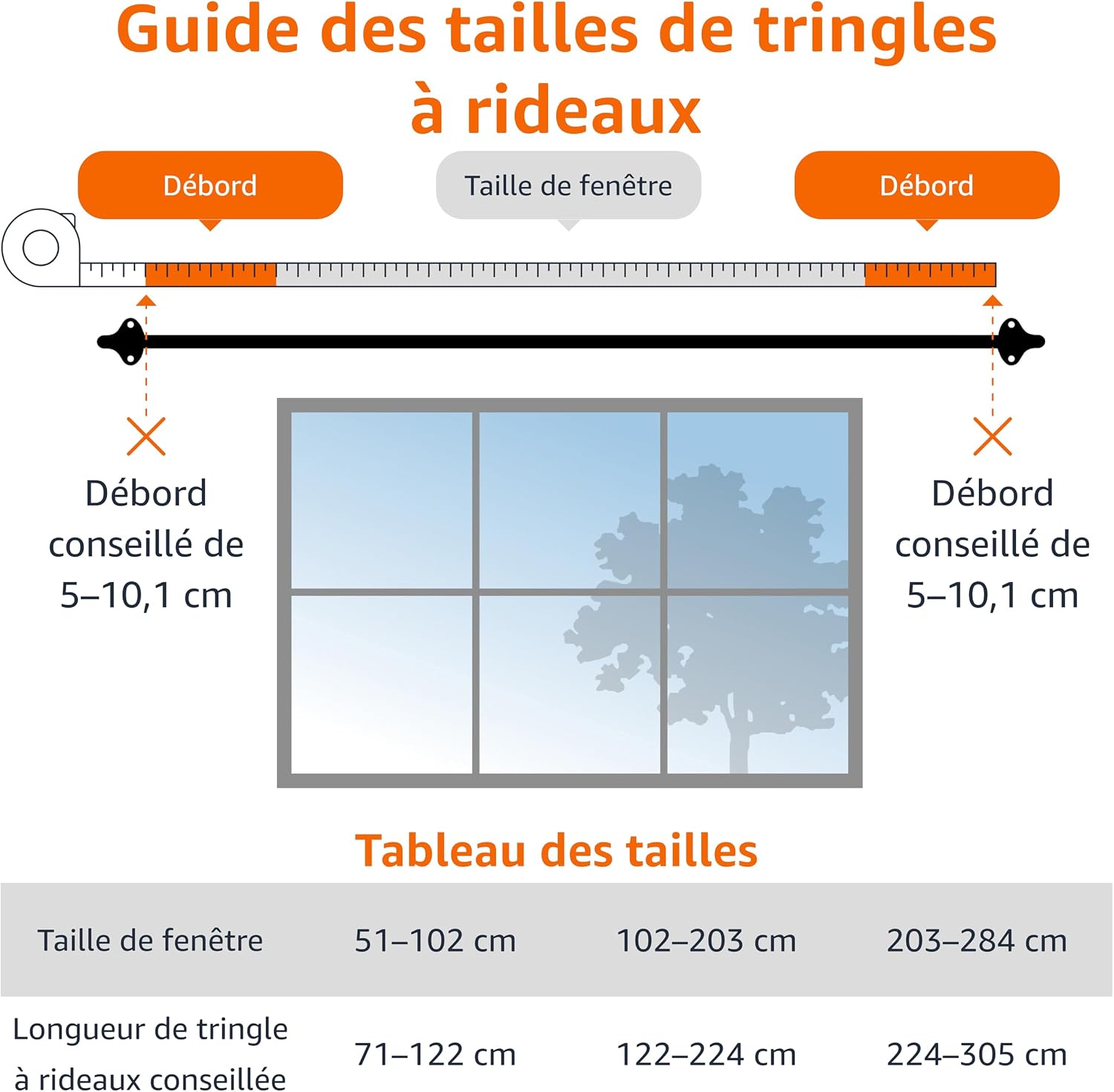 Thumbnail 2 de Amazon Basics Tringle extensible 122–224 cm 🪟
