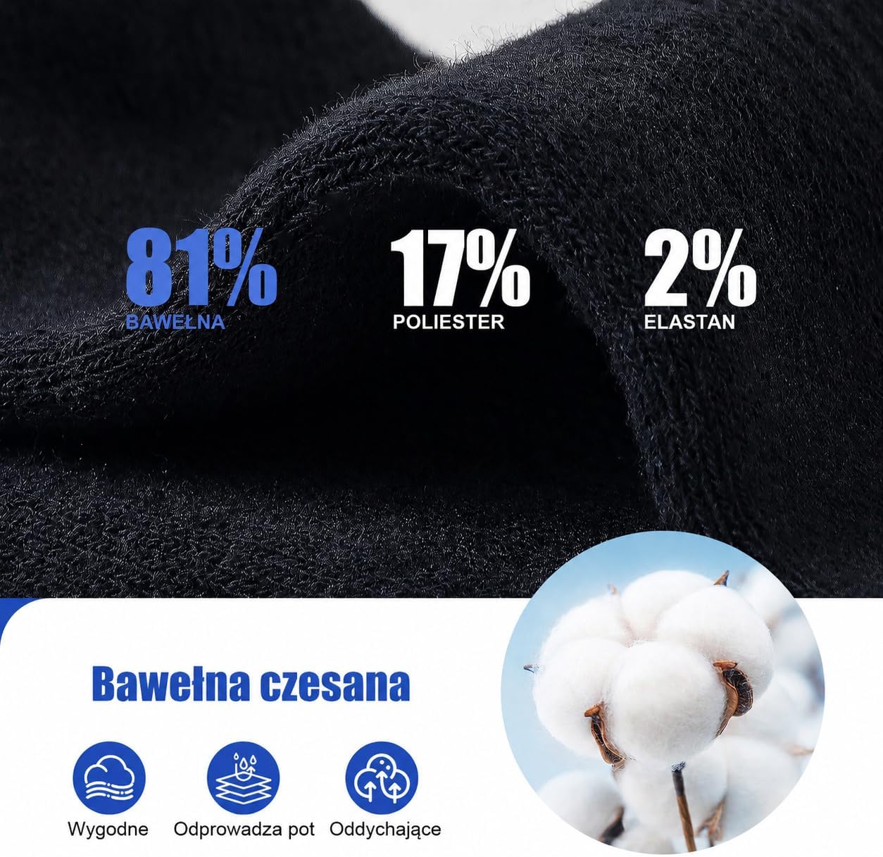 Thumbnail 5 de SockWaddles CB-24219 – bezszwowe skarpety sportowe z bawełny, unisex, 6/10 par