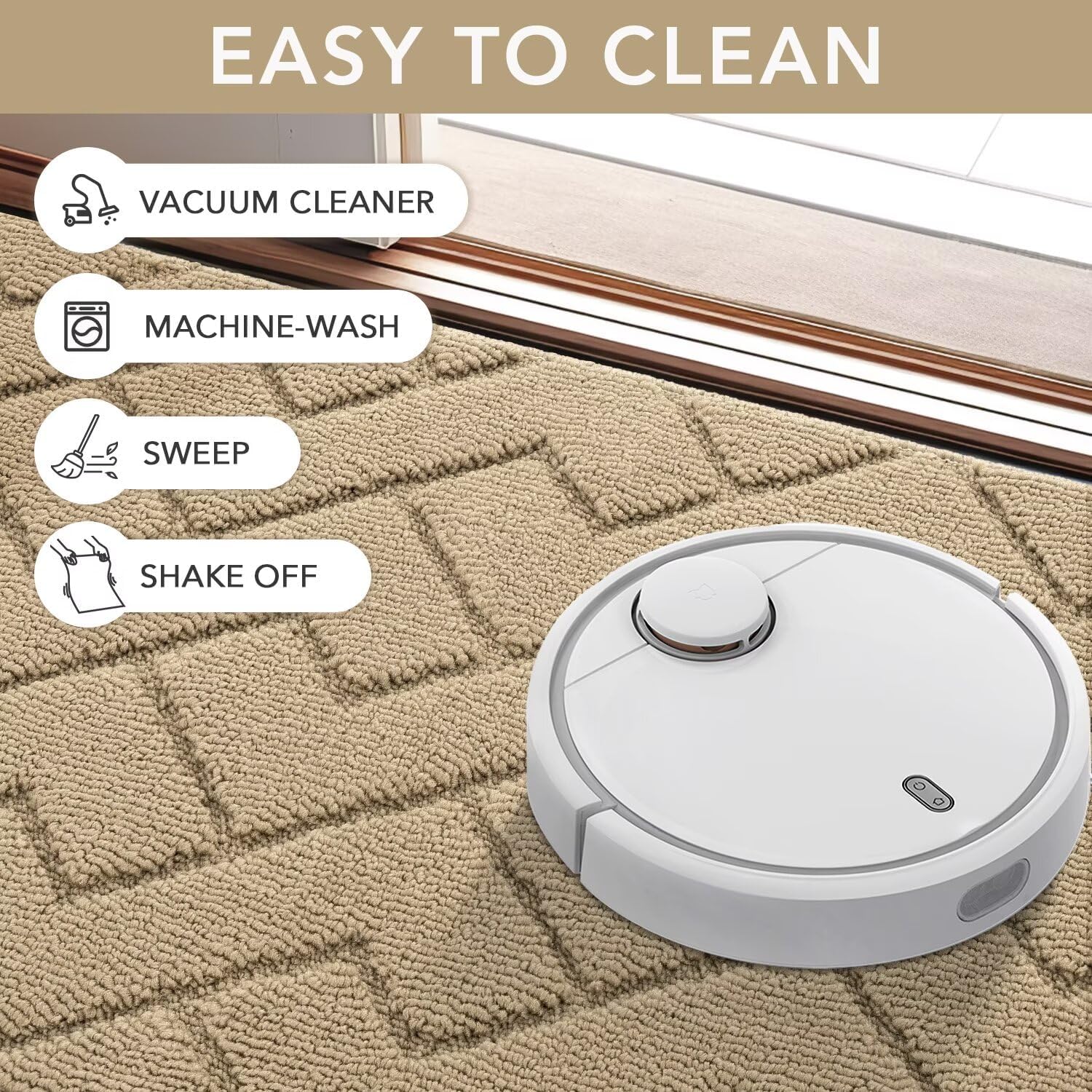Thumbnail 5 de Biscpro Door Mat 80x100cm – Indoor Washable, Non-Slip Dirt Trapper Doormat
