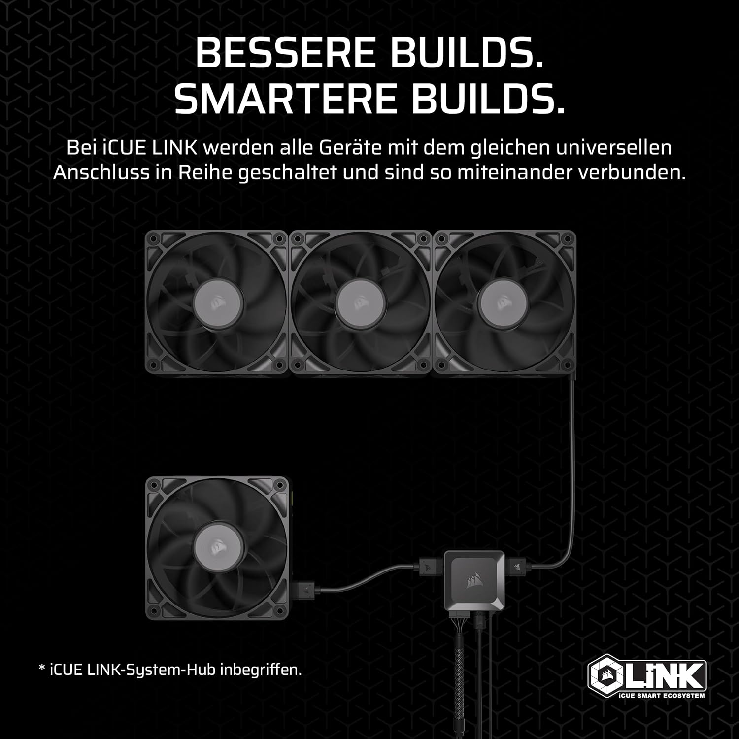 Thumbnail 4 de CORSAIR iCUE LINK RX140 MAX 140mm PWM Doppelpack mit iCUE LINK System Hub