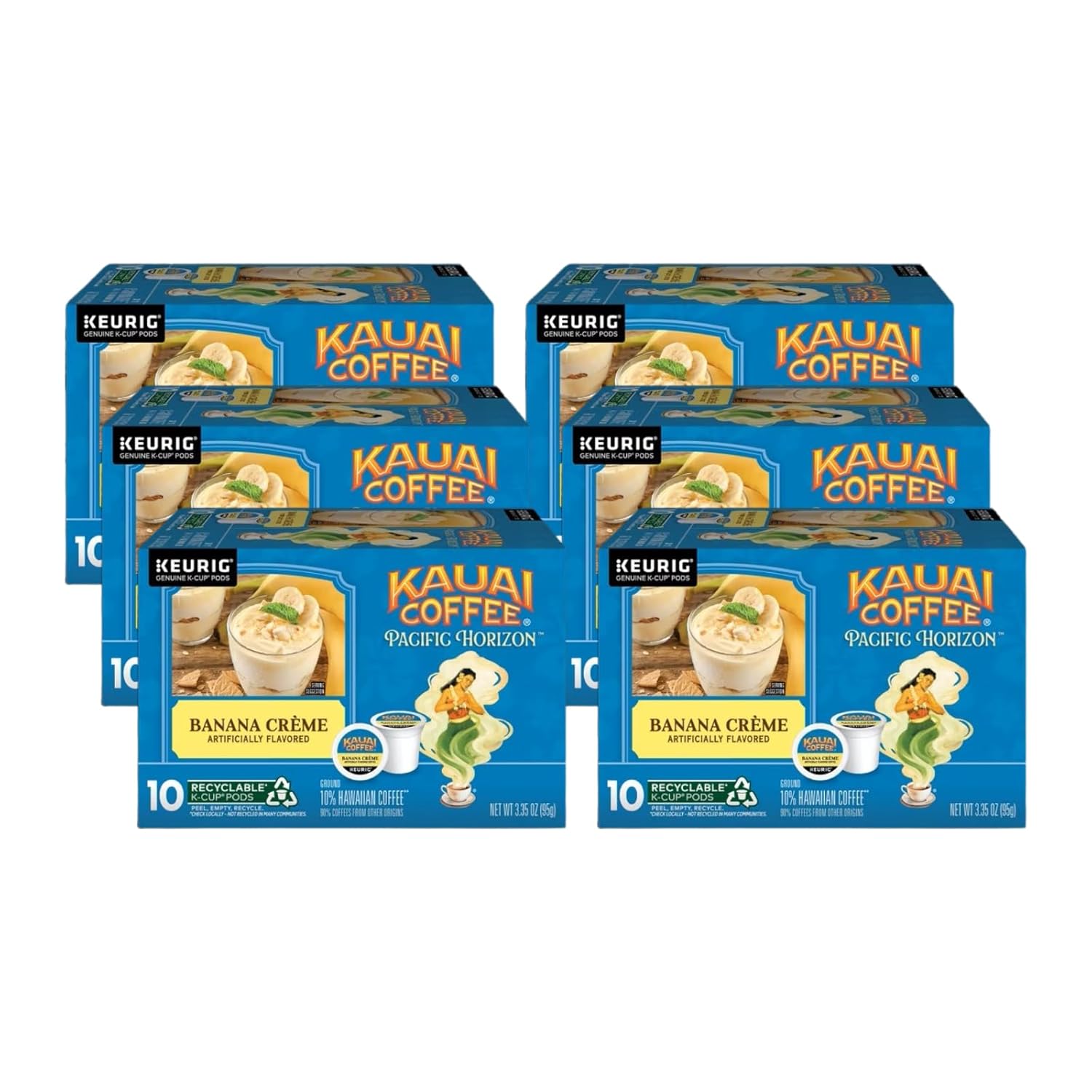 Detalle de Kauai Coffee Banana Crème K-Cup Pods, Medium Roast Arabica with Hawaiian Coffee