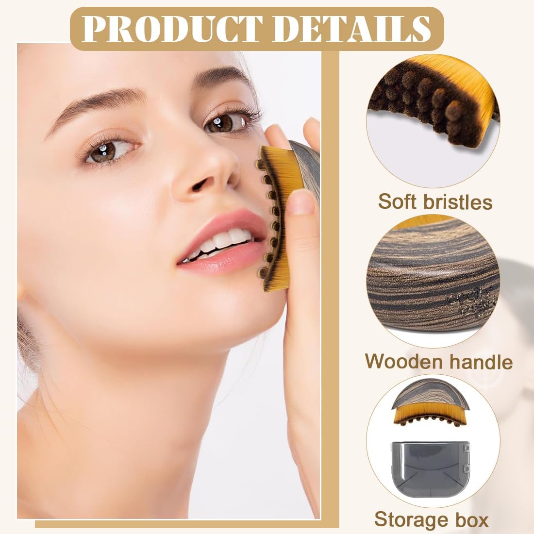 Detalle de JRYXDS Brosse de contour lymphatique pour le visage, massage lymphatique & drainage