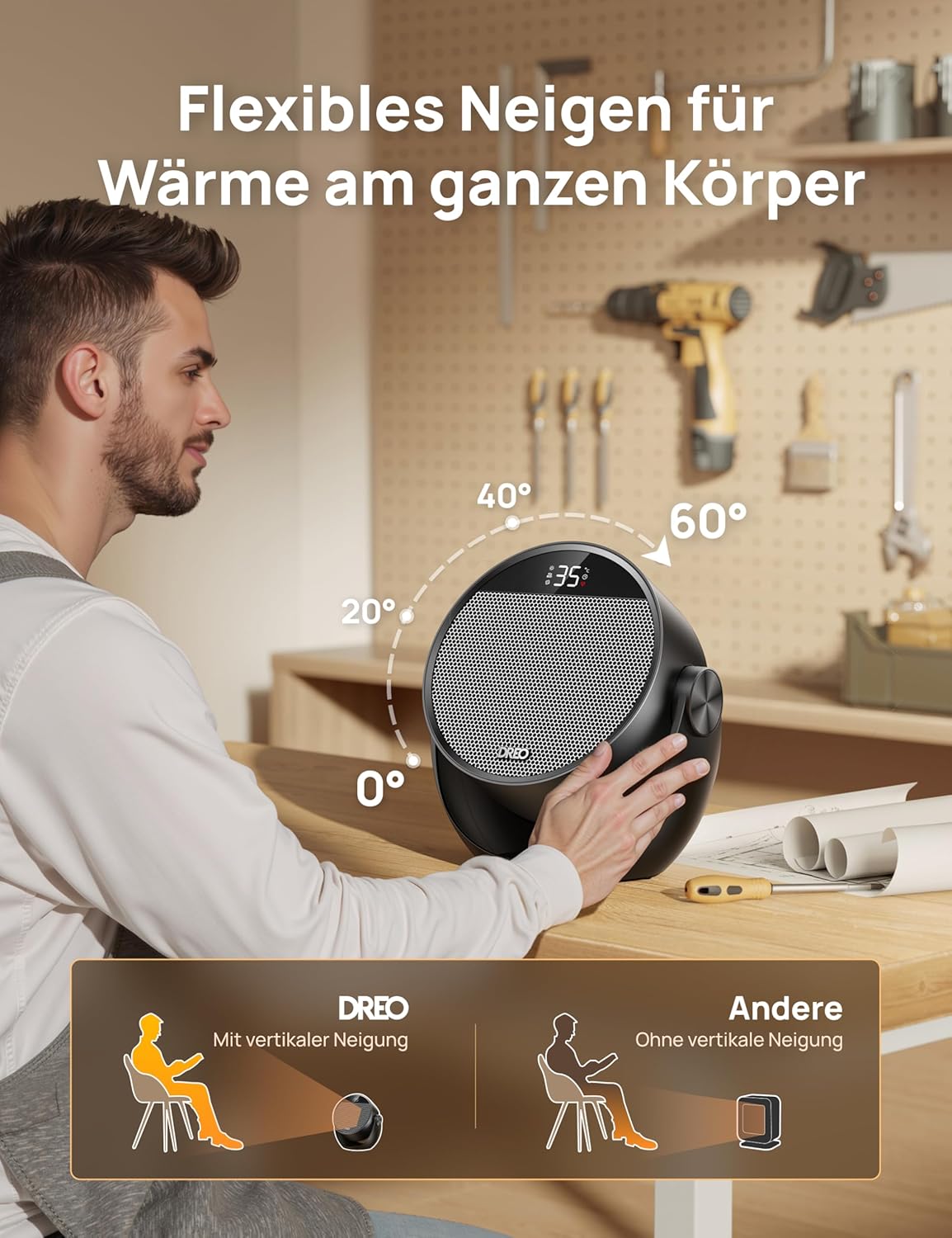 Thumbnail 4 de Dreo Heizlüfter 1500W leise Wärme für Zuhause