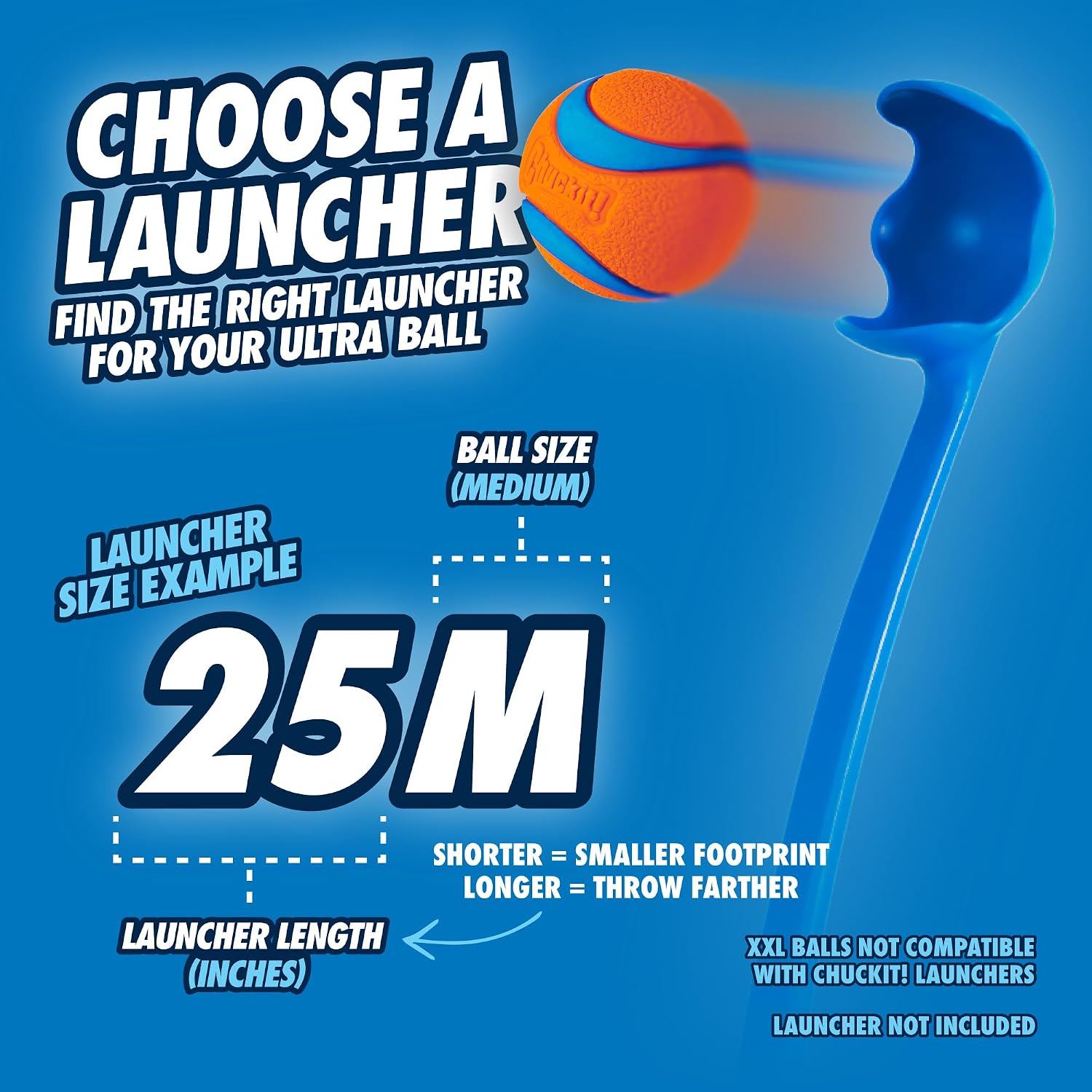 Detalle de Chuckit! Fetch Medley Gen 3 Medium Dog Balls – Durable, Lightweight Rubber Balls (Pack of 3, 6.5 cm) for Launcher Play