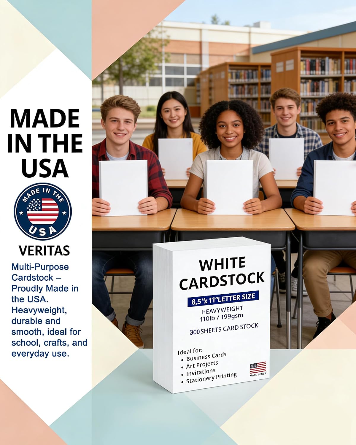 Thumbnail 6 de WritePads Veritas White Cardstock, 110 lb, 8.5 x 11, 300 Sheets