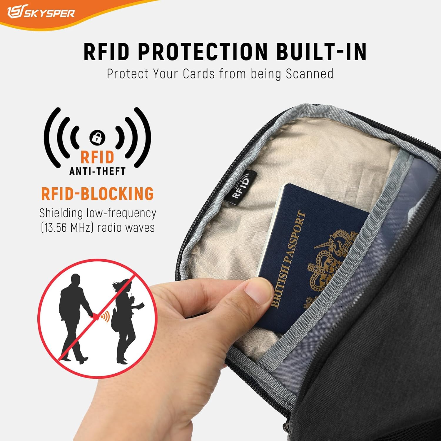 Thumbnail 2 de SKYSPER Sling Bag Anti Theft Crossbody Backpack – RFID, Lightweight & Durable for Hiking