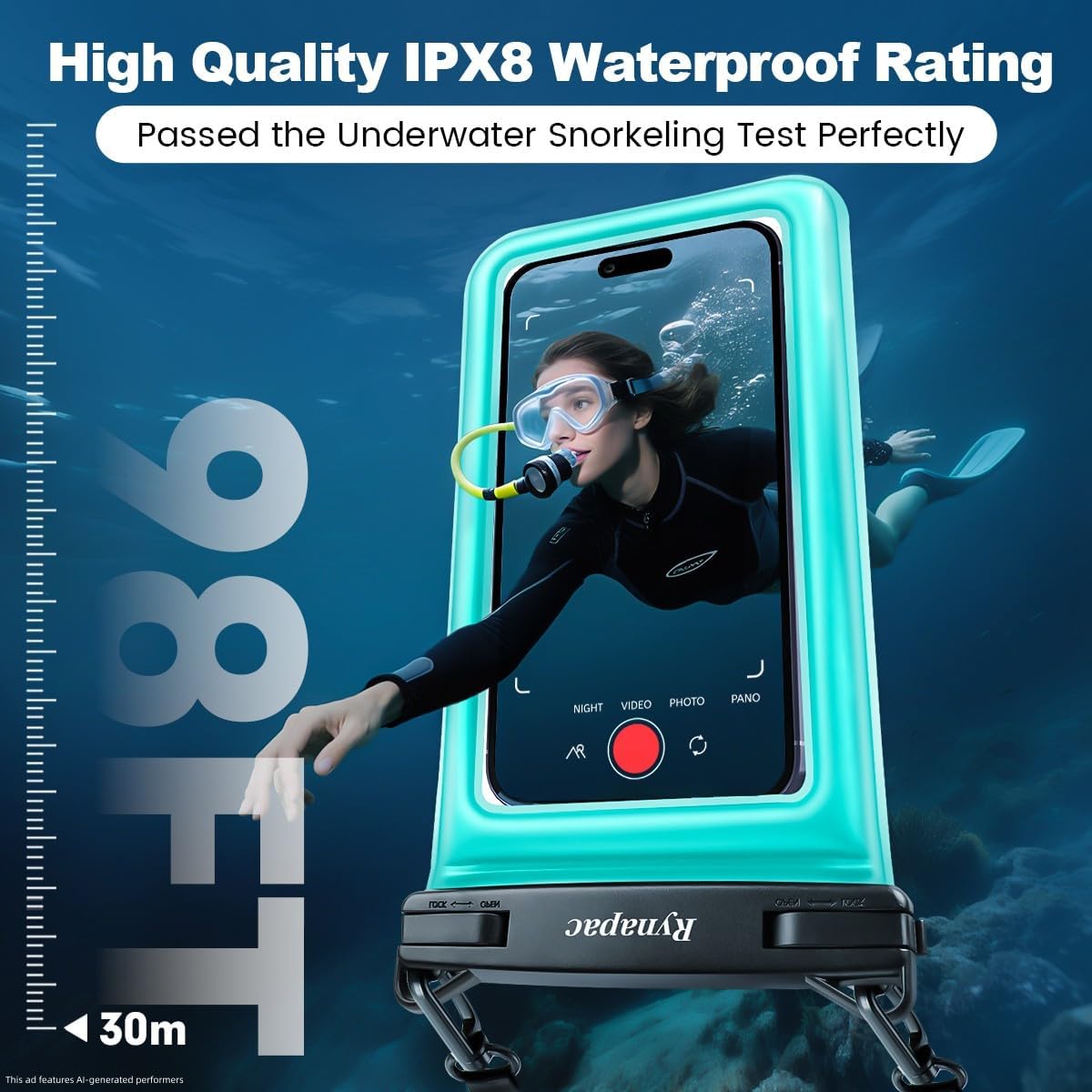 Detalle de Rynapac Waterproof Phone Pouch, 8.5-Inch